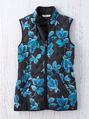 Coldwater Creek Frosted Leaves Quilted Vest for All Seasons